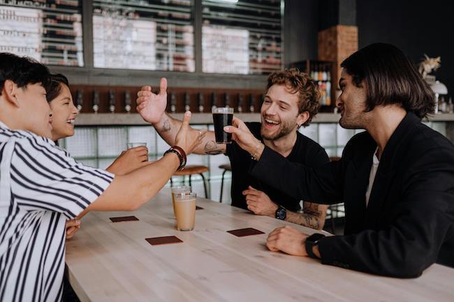 friends at a cafe